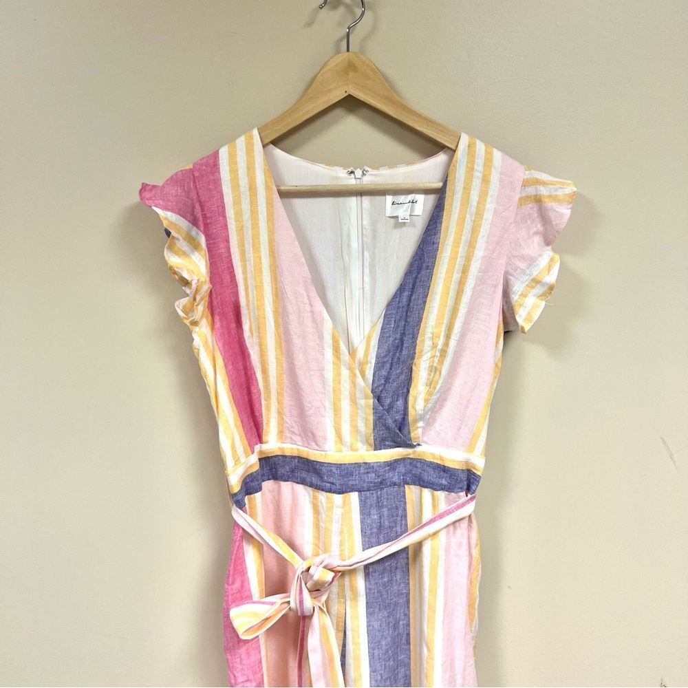 Line & Dot Striped Jumpsuit With Flutter Sleeves - image 3
